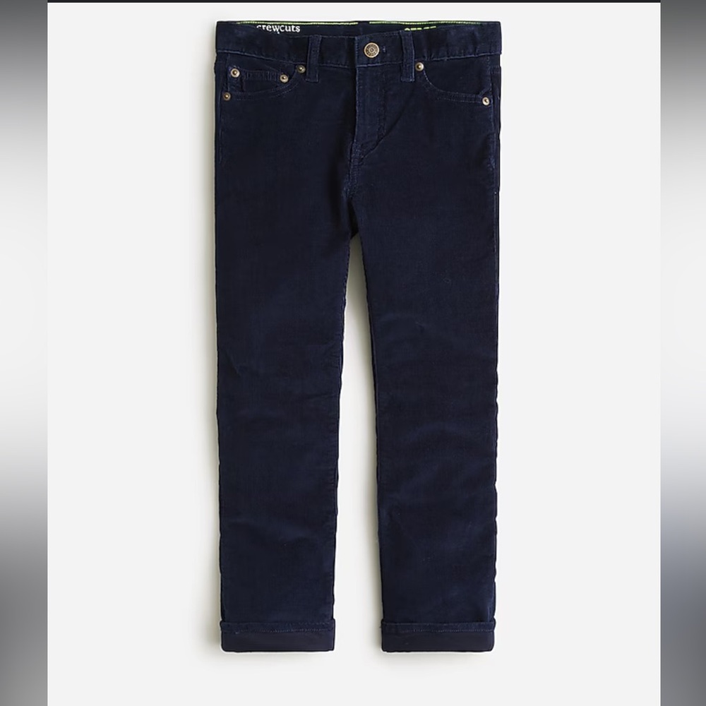 NWT J Crew Crewcuts Stretch Corduroy Pants Navy Blue Classic Preppy